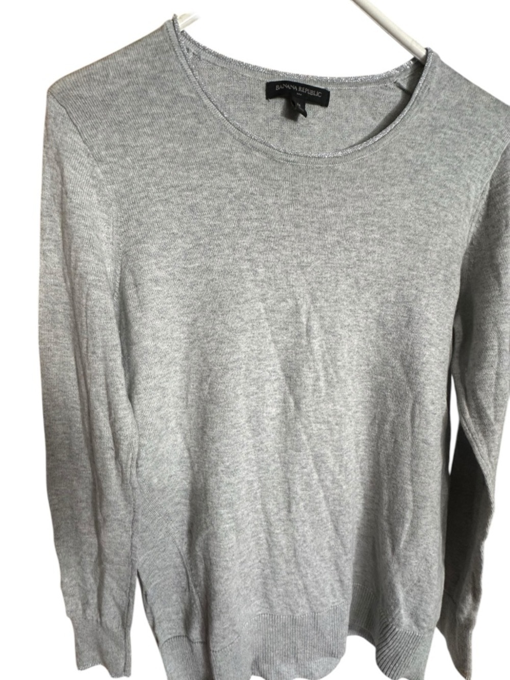 Banana Republic Gray Crewneck Sweater  Cashmere wool blend Lightweight Knit